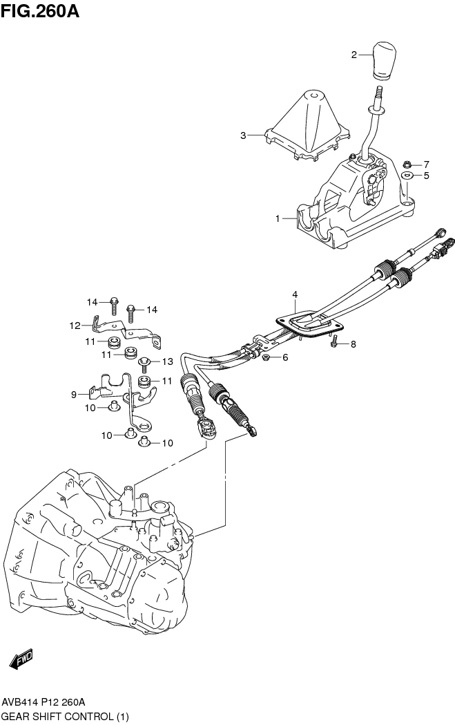 FIG.260A GEAR SHIFT CONTROL (5MT) 