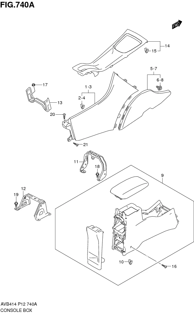 FIG.740A CONSOLE BOX 