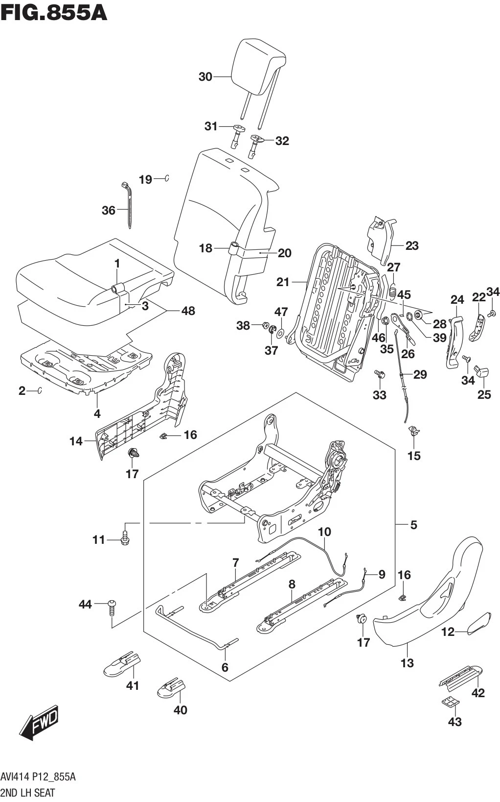 FIG.855A 2ND LH SEAT