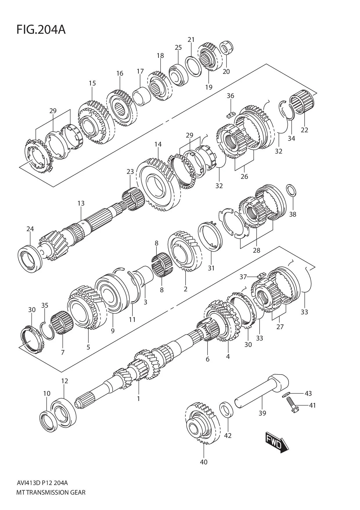 FIG.204A MT TRANSAXLE GEAR