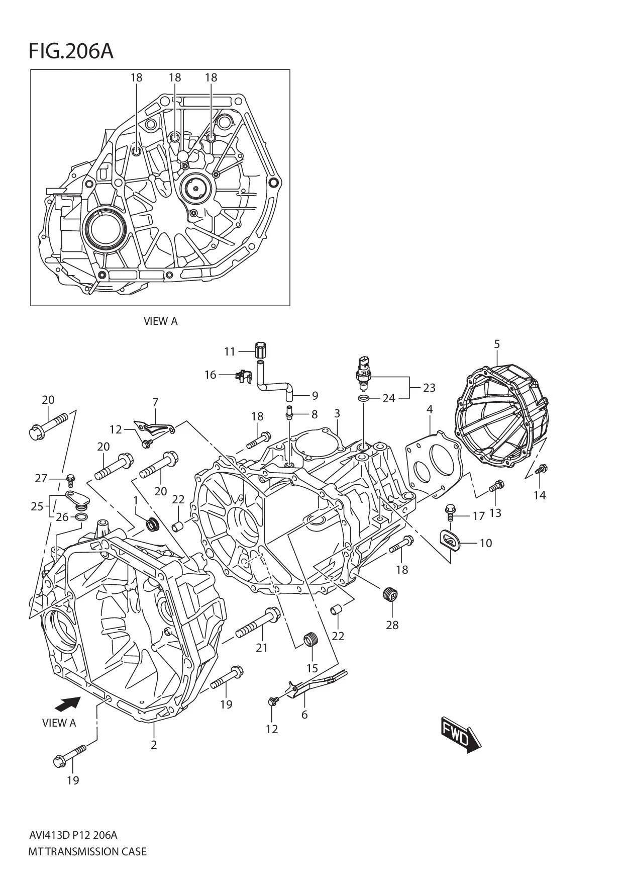 FIG.206A MT TRANSAXLE CASE