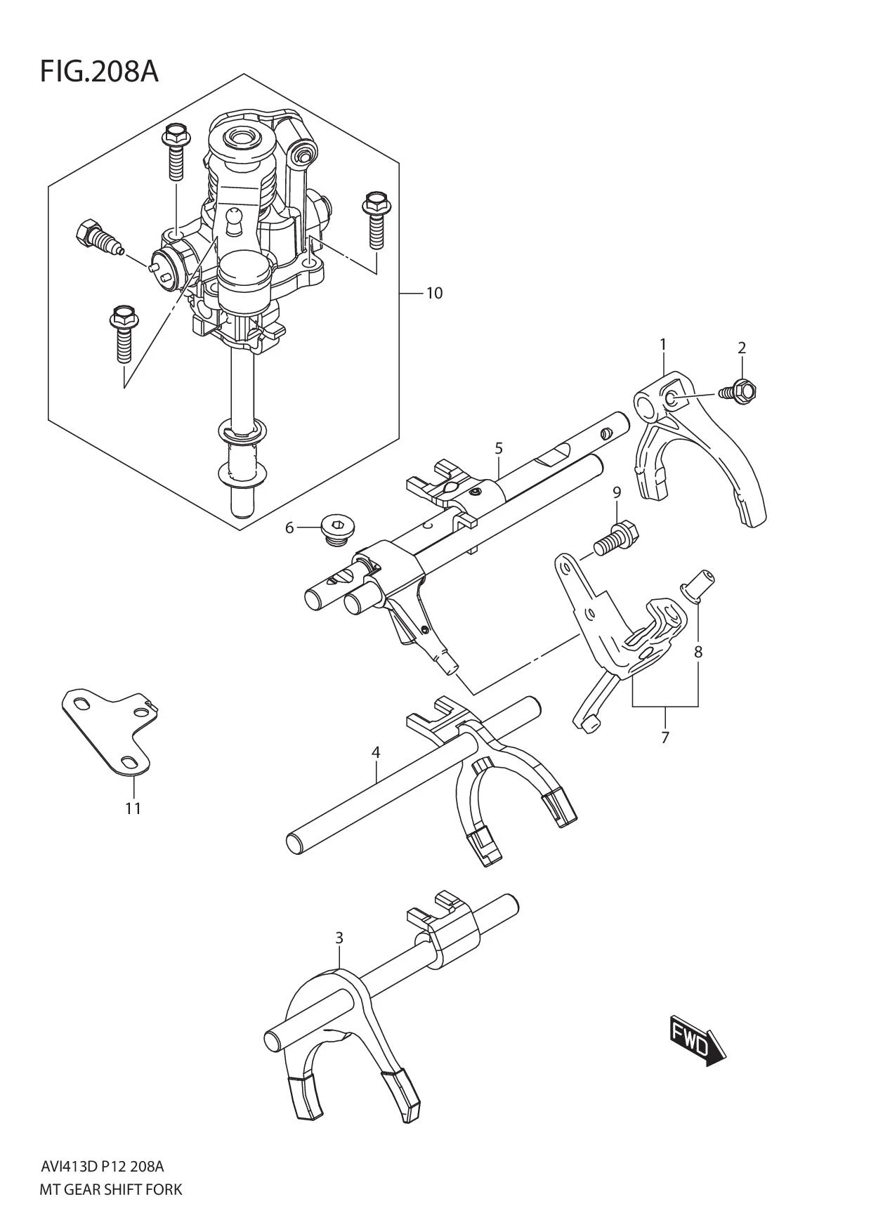 FIG.208A MT GEAR SHIFT FORK
