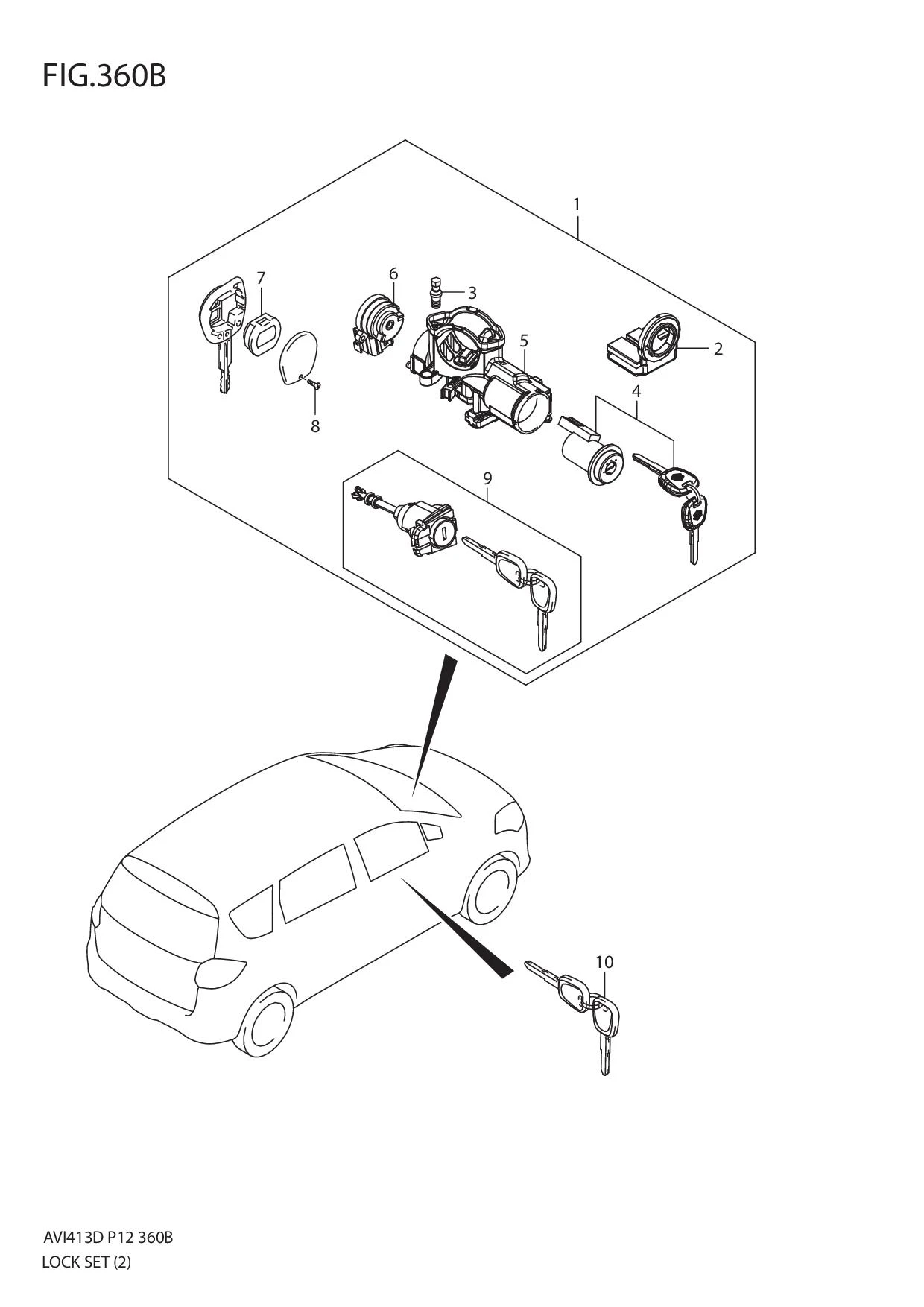 FIG.360B LOCK SET (GL,GLX)