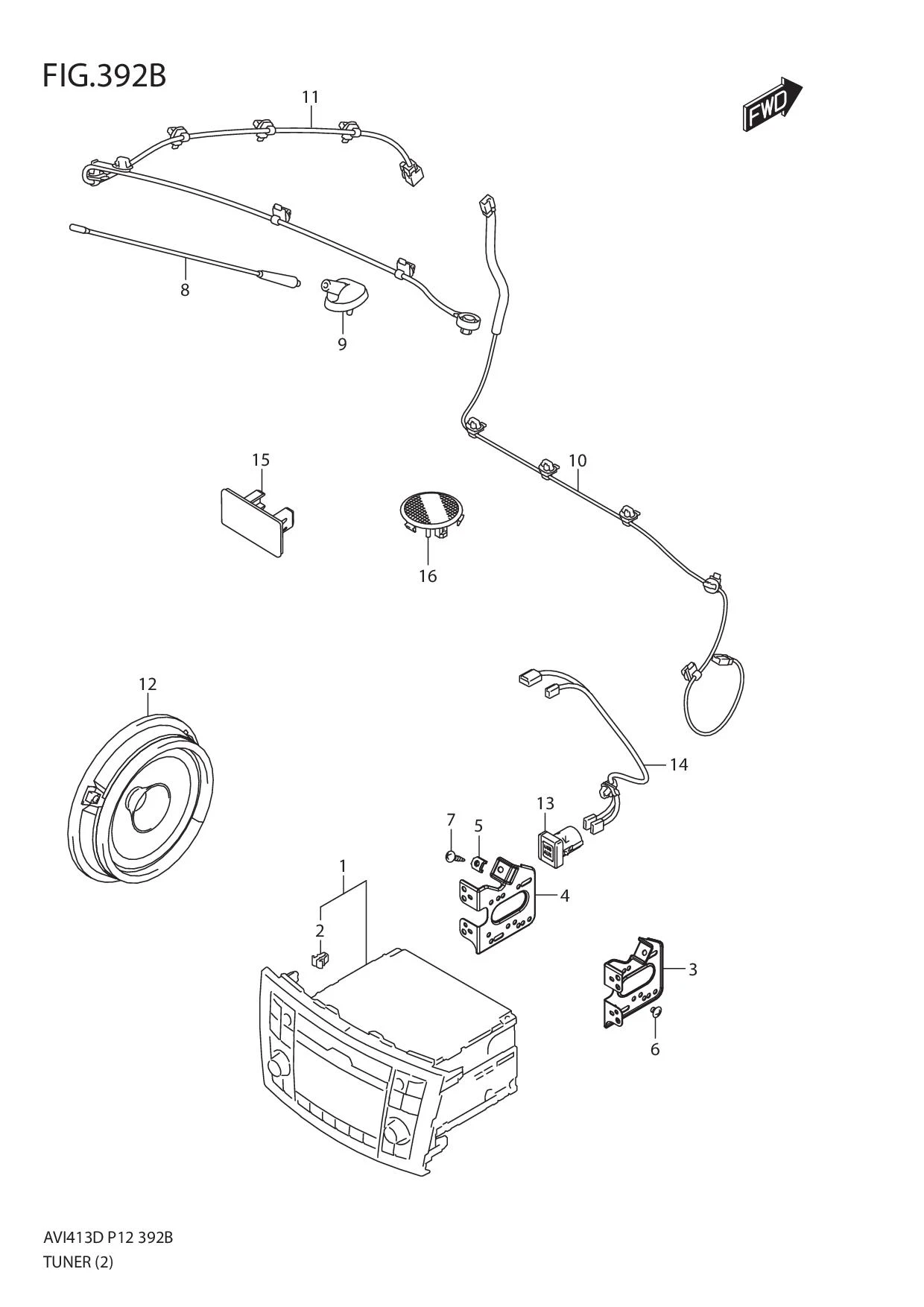 FIG.392B TUNER (GL,GLX)