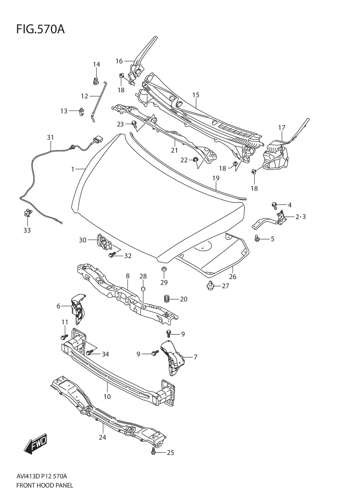 FIG.570A FRONT HOOD PANEL
