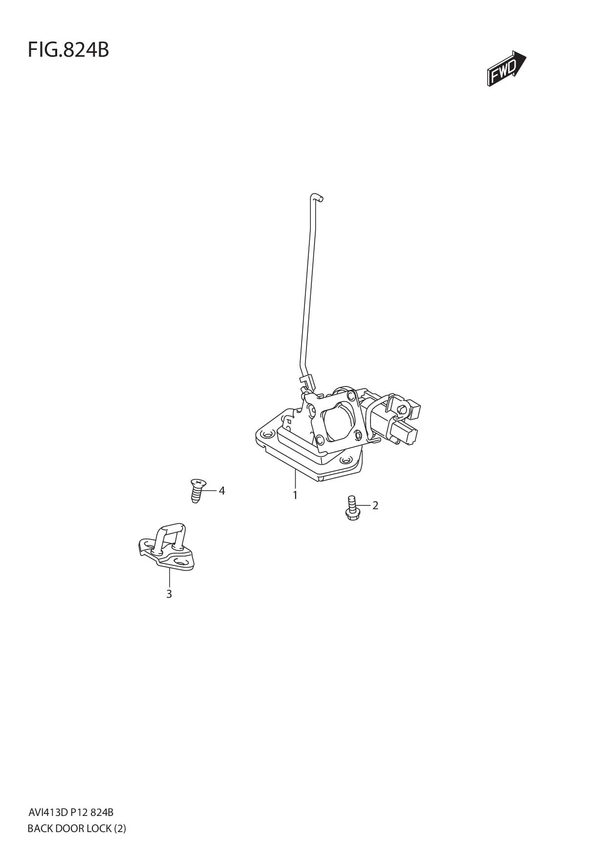 FIG.824B BACK DOOR LOCK (GL,GLX)