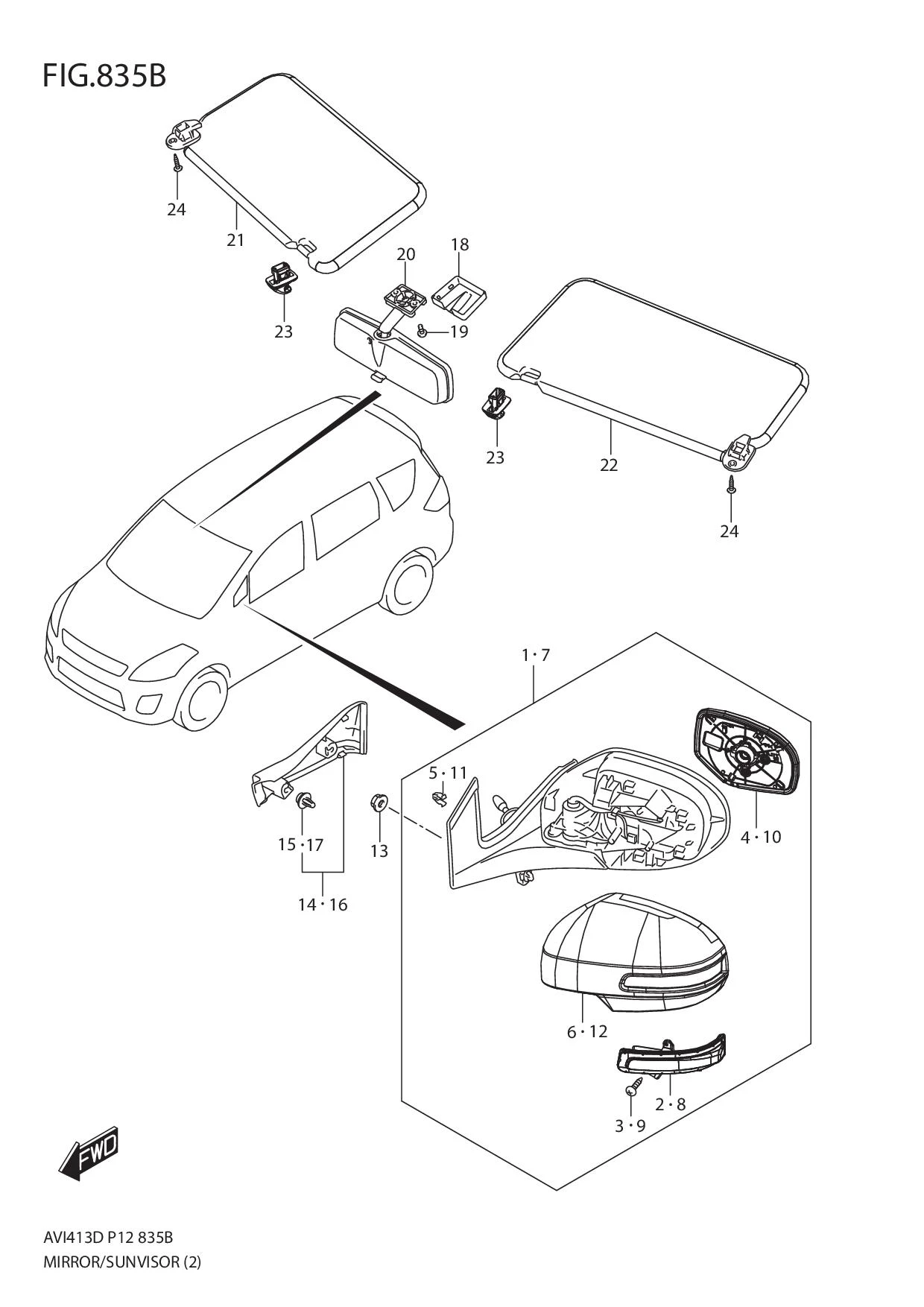 FIG.835B MIRROR/SUNVISOR (GL,GLX)