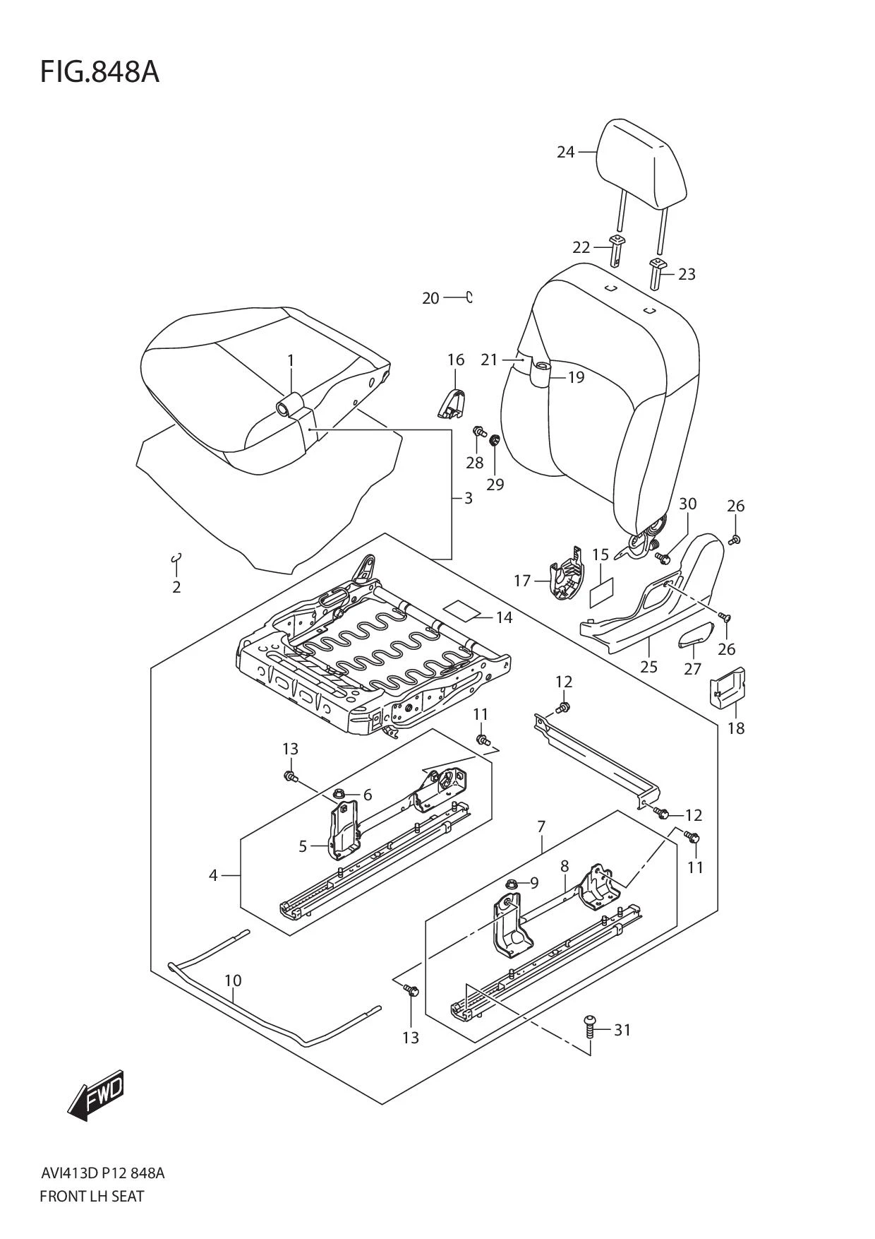 FIG.848A FRONT LH SEAT