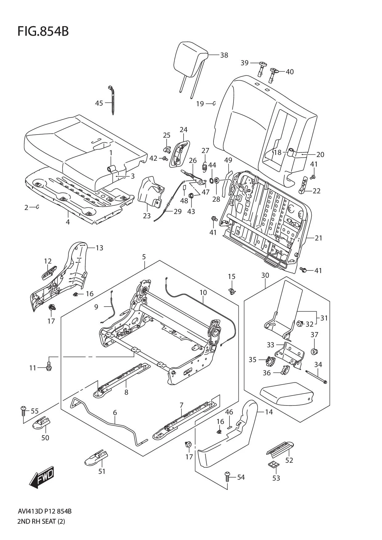 FIG.854B 2ND RH SEAT (GL,GLX)