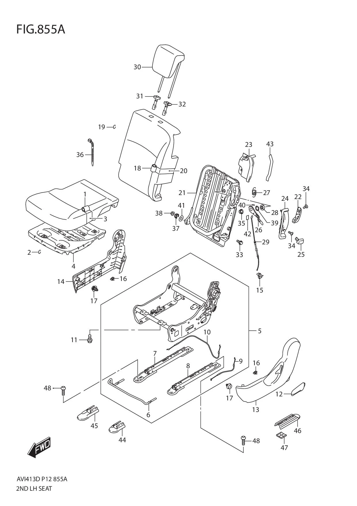 FIG.855A 2ND LH SEAT