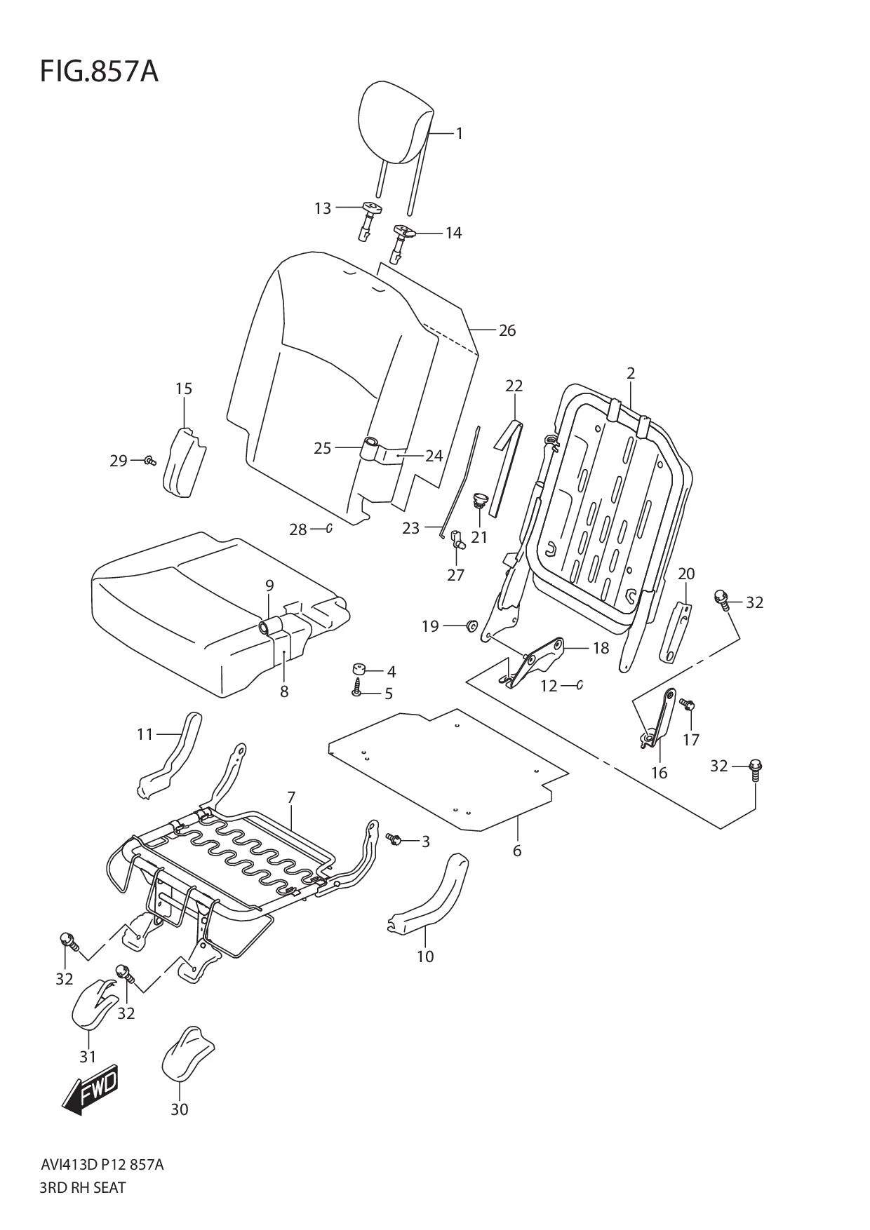 FIG.857A 3RD RH SEAT (GL,GLX)