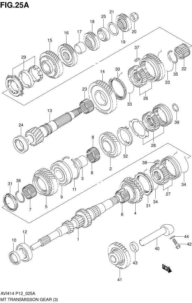 FIG.25A MT TRANSMISSION GEAR (TYPE 3:MT)