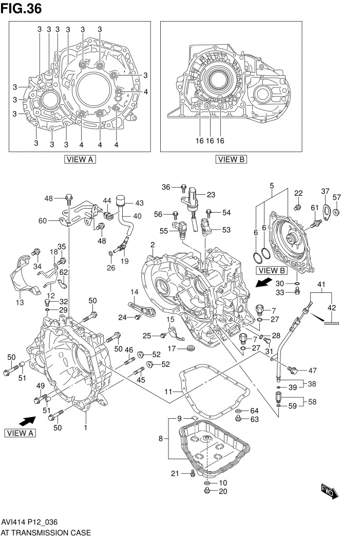 FIG.36 AT TRANSMISSION CASE (AT)