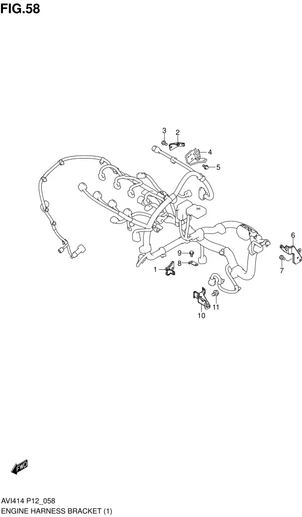 FIG.58 ENGINE HARNESS BRACKET (MT)