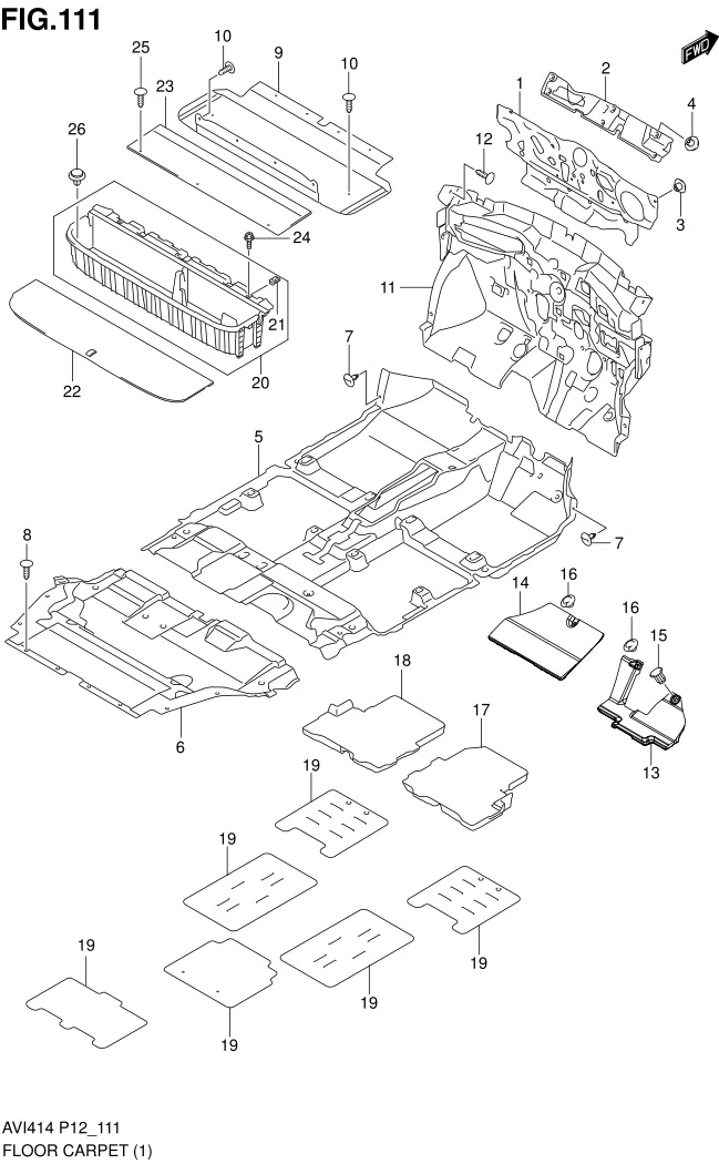 FIG.111 FLOOR CARPET (TYPE 1,TYPE 2)