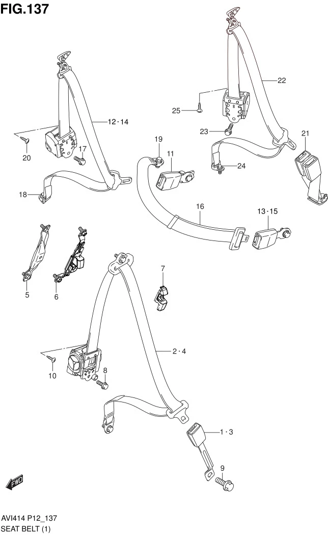 FIG.137 SEAT BELT (TYPE 1,TYPE 2)