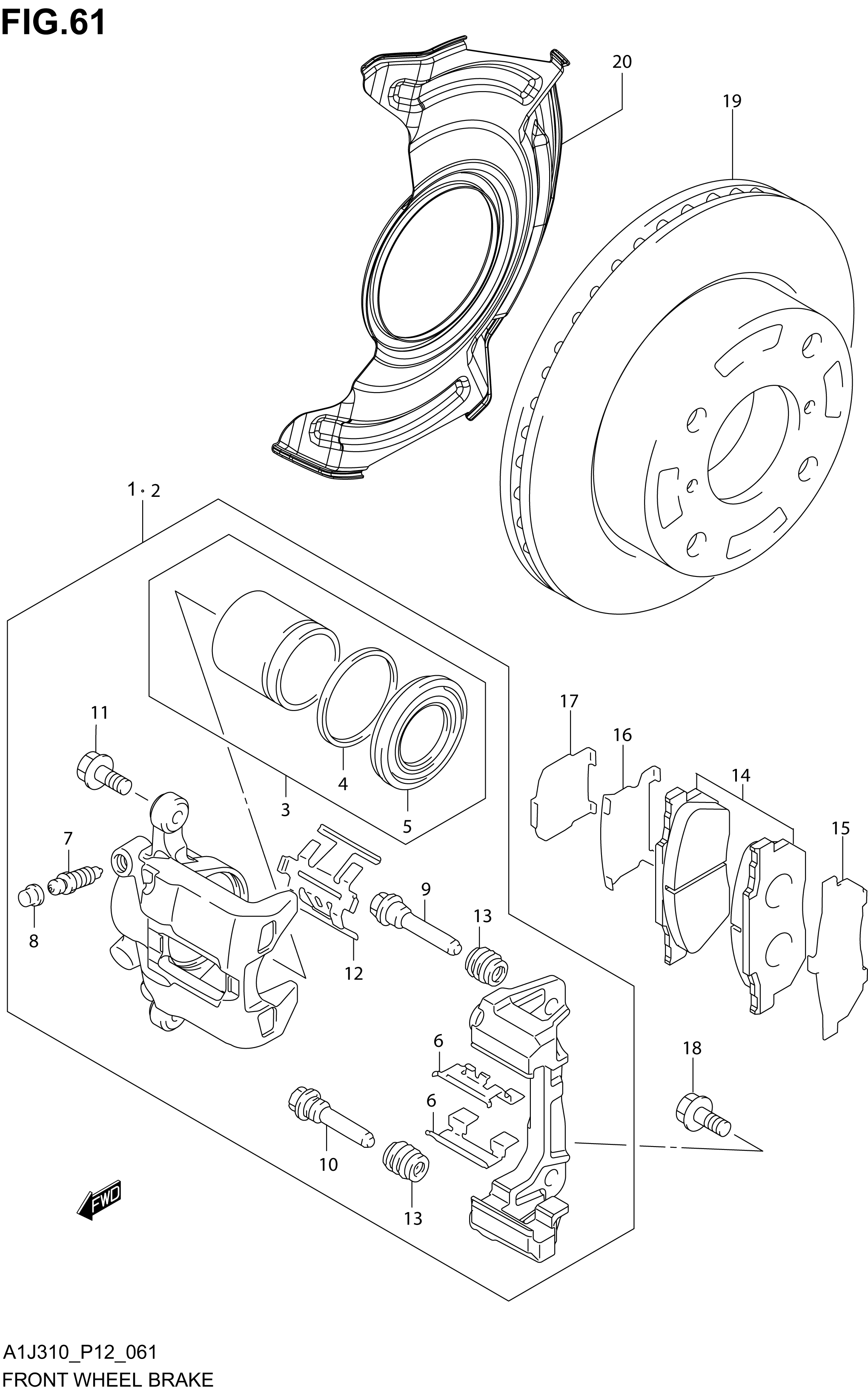 FIG. 61 FRONT WHEEL BRAKE