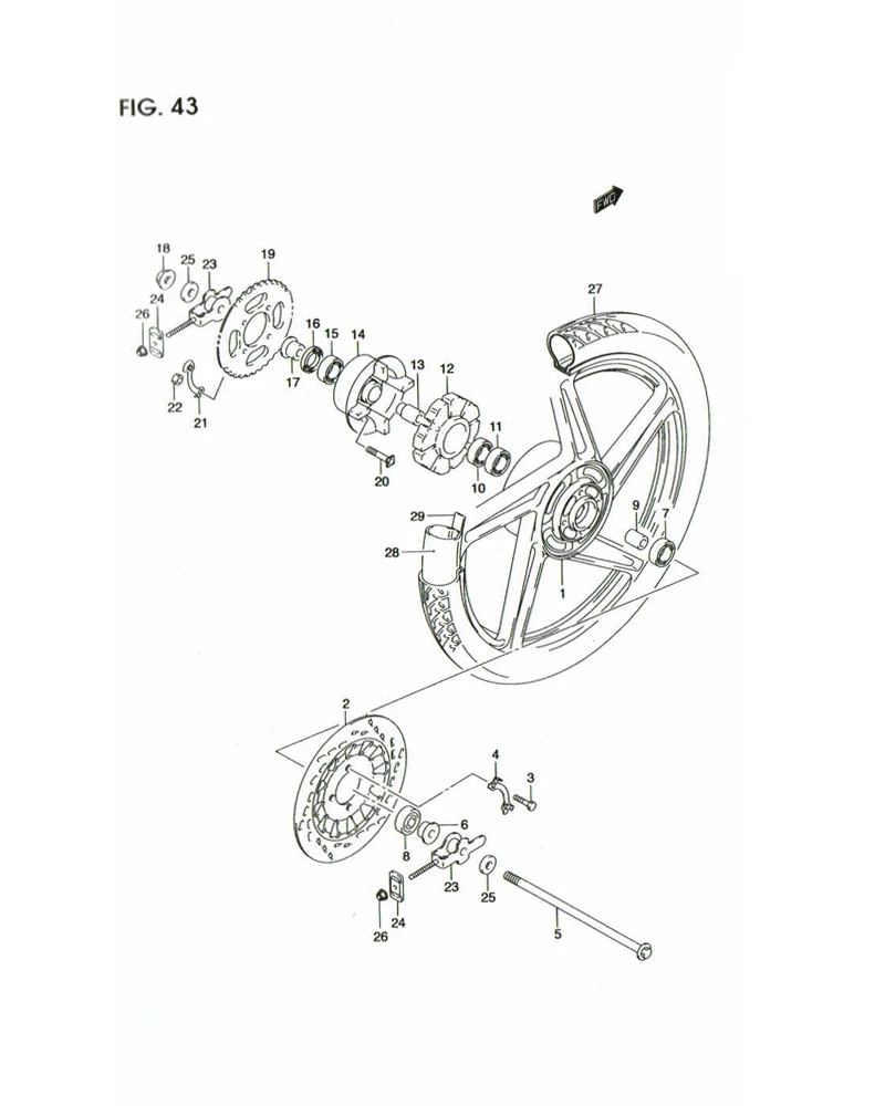 FIG. 43 REAR WHEEL