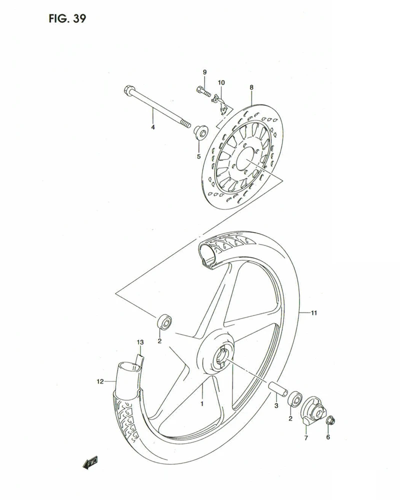 FIG. 39 FRONT WHEEL