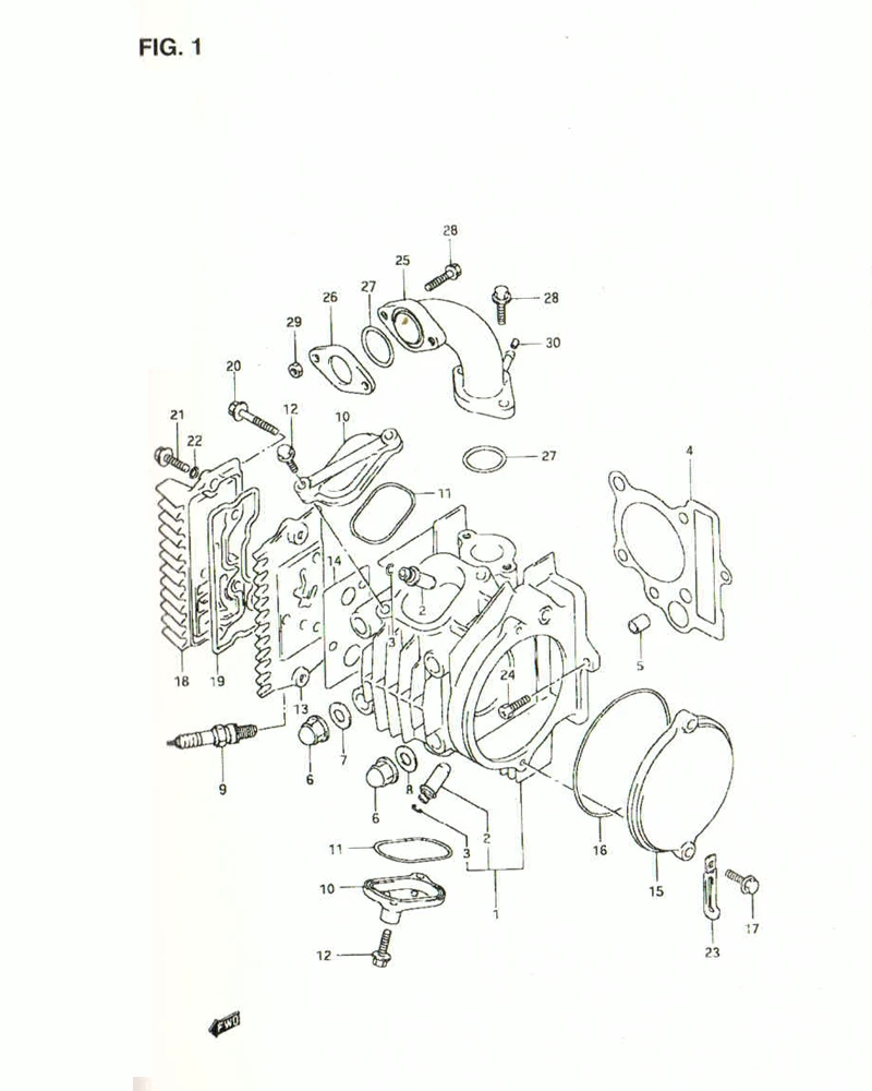 FIG. 1 CYLINDER HEAD