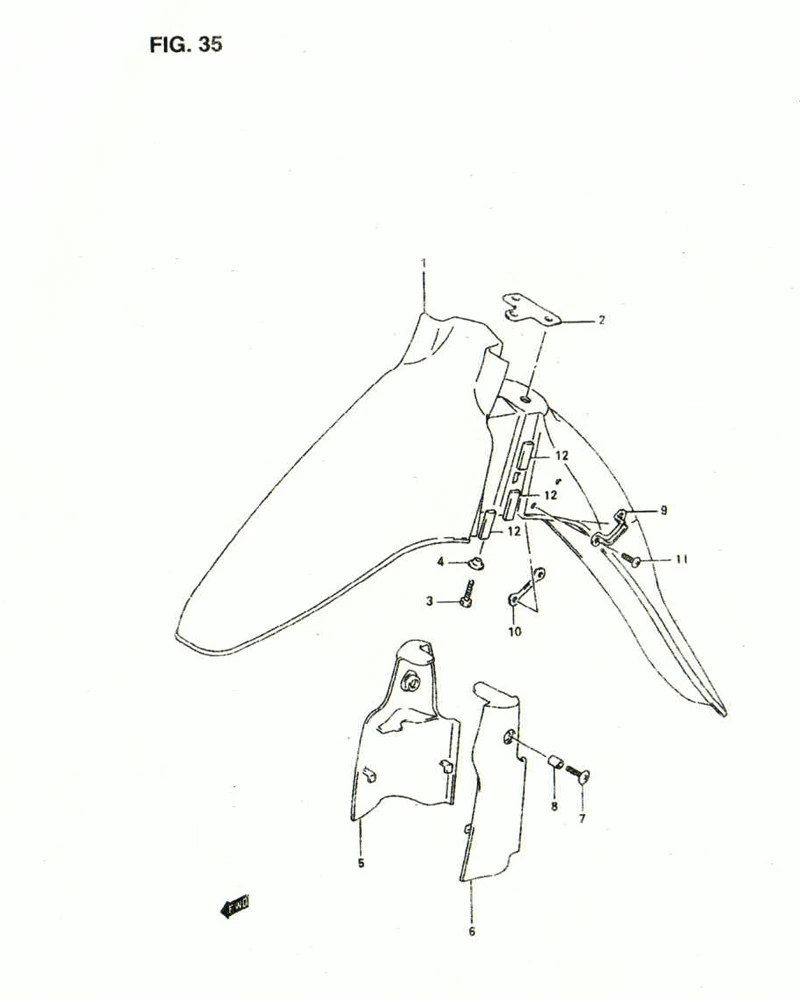 FIG. 35 FRONT FENDER