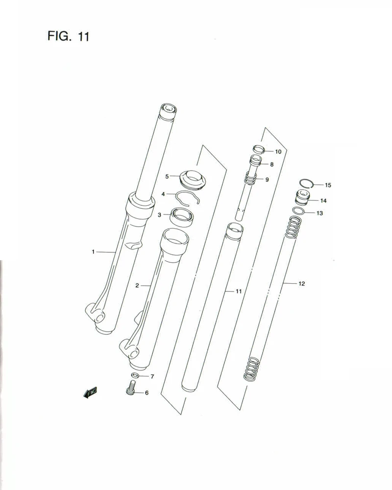 FIG. 11 FRONT FORK DAMPER (FD110XCD/XCDF)