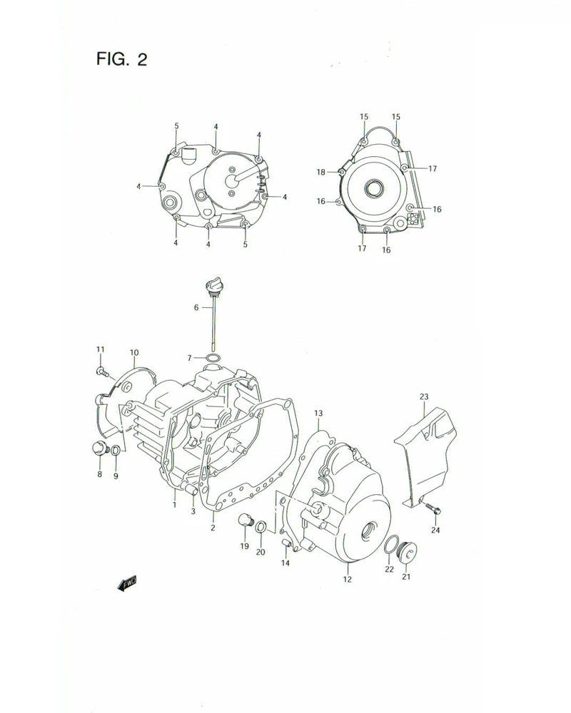 FIG. 2 CRANKCASE COVER