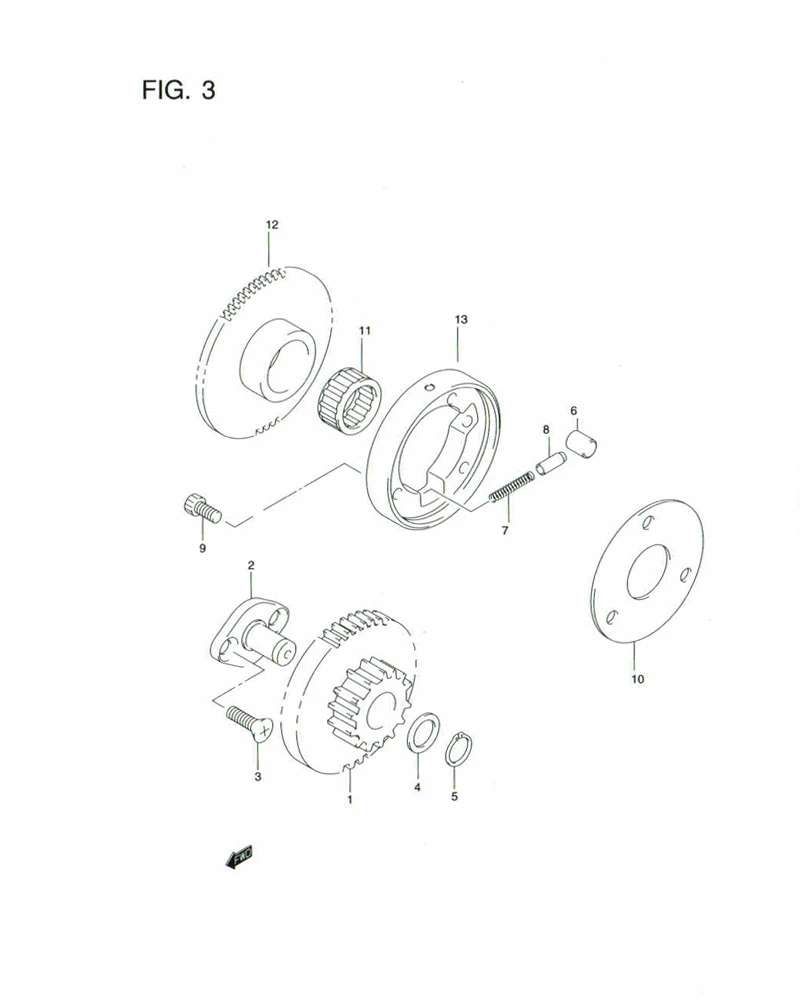 FIG. 3 STARTER CLUTCH