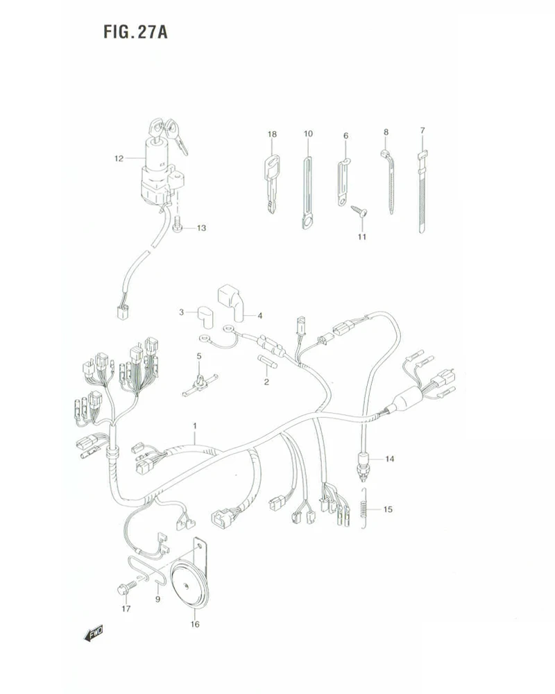 FIG. 27A WIRING HARNESS (MODEL K7)