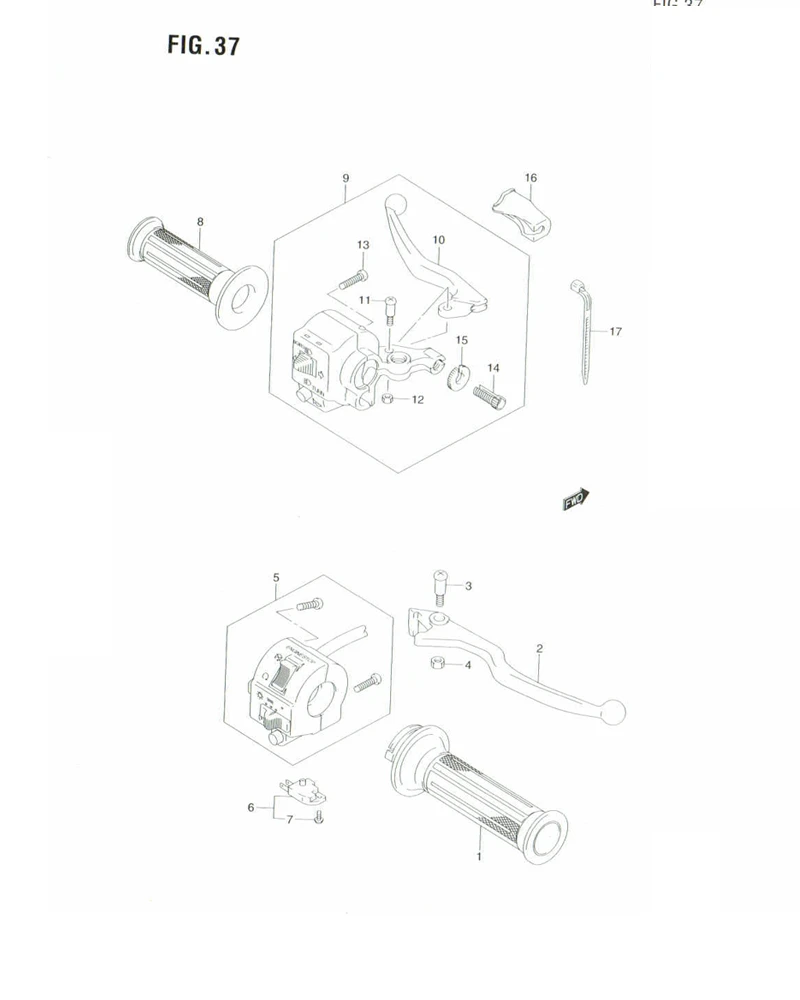 FIG. 37 HANDLE LEVER (MODEL K5)
