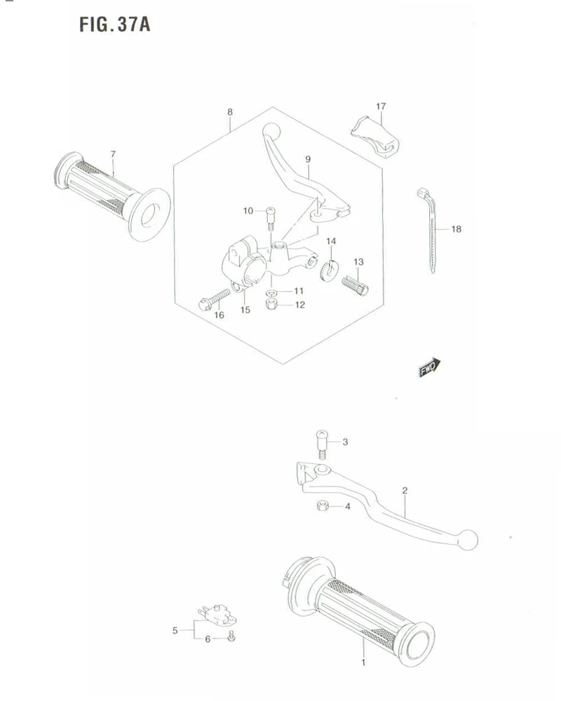FIG. 37A HANDLE LEVER (MODEL K6/K7)