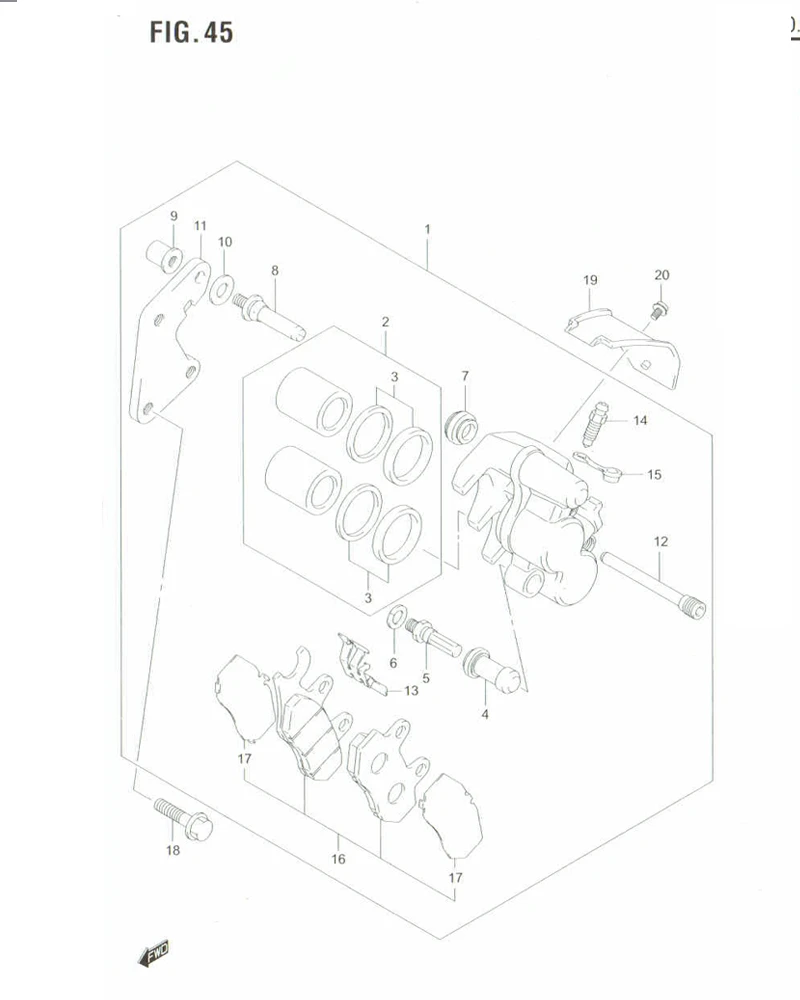 FIG. 45 FRONT CALIPER
