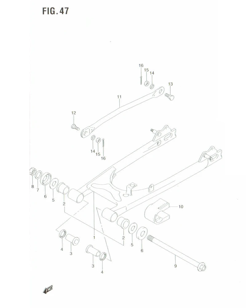 FIG. 47 REAR SWINGING ARM