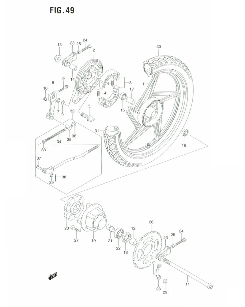 FIG. 49 REAR WHELL (EN125-2AK5)