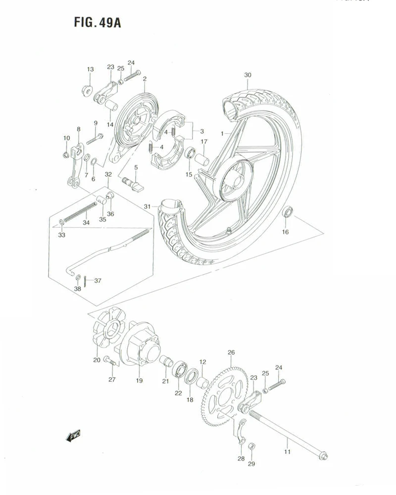 FIG. 49A REAR WHEEL (EN125-2AK6/ZK7)