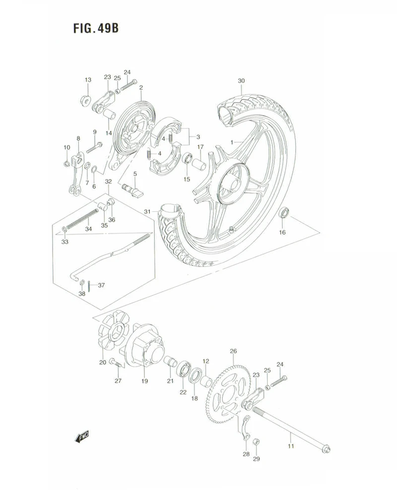FIG. 49B REAR WHEEL (EN125-2AK7)