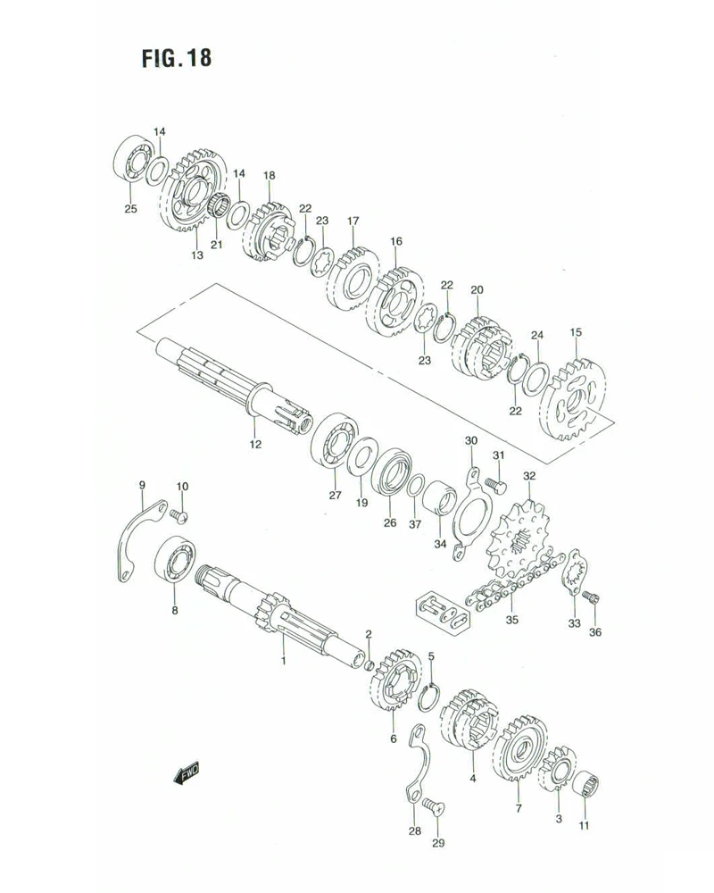 FIG. 18 TRANSMISSION (MODEL K3/K6)