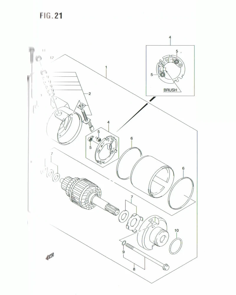 FIG. 21 STARTING MOTOR (FU150SCDK6/K9)