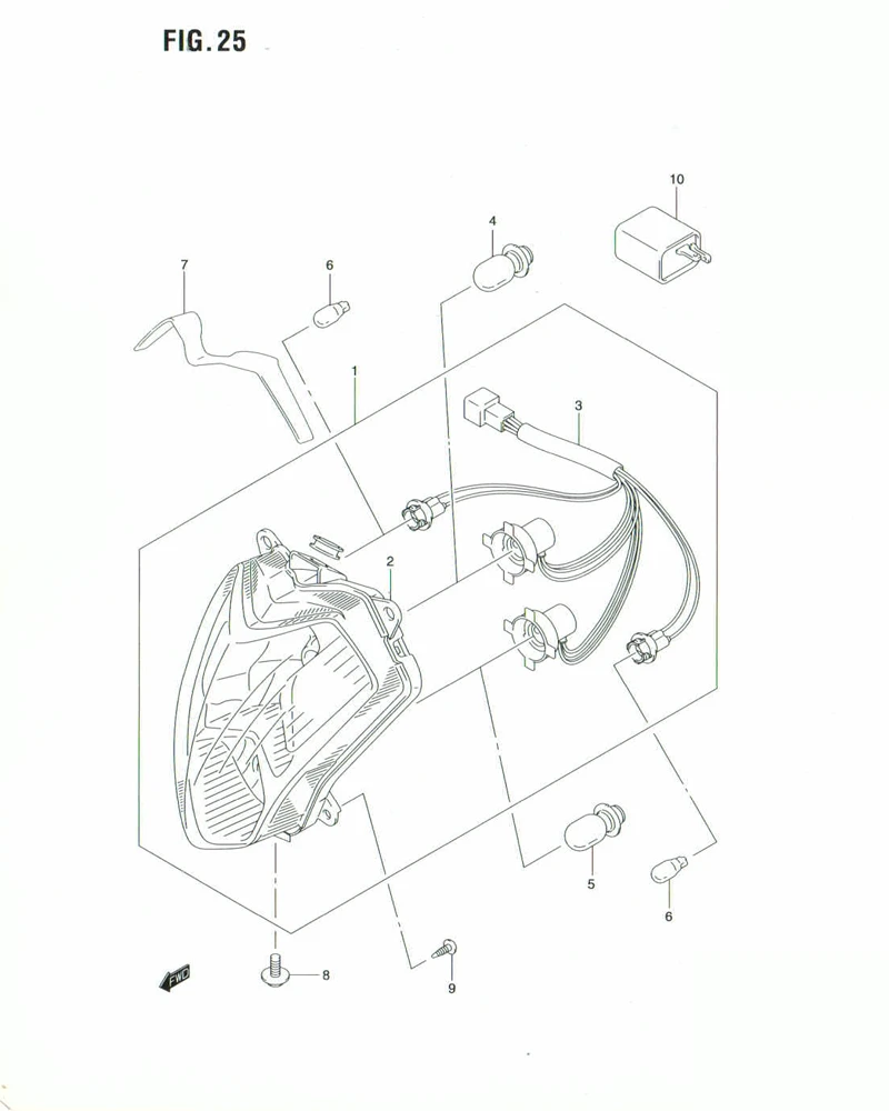 FIG. 25 HEADLAMP (MODEL K3/K6)