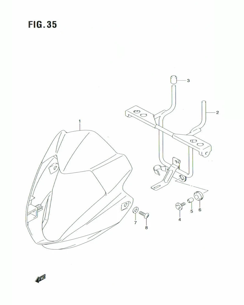 FIG. 35 HEADLAMP HOUSING (MODEL K3/K6)