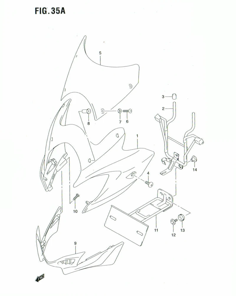 FIG. 35A HEADLAMP HOUSING (MODEL K9)