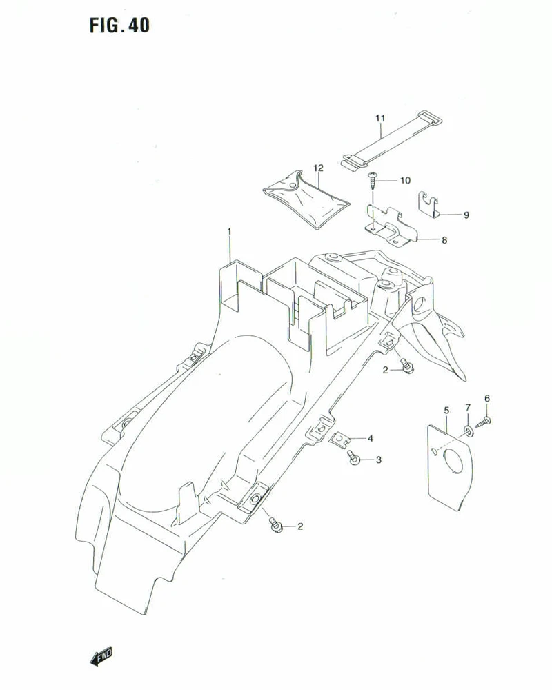 FIG. 40 REAR FENDER