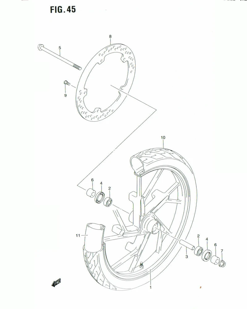FIG. 45 FRONT WHEEL