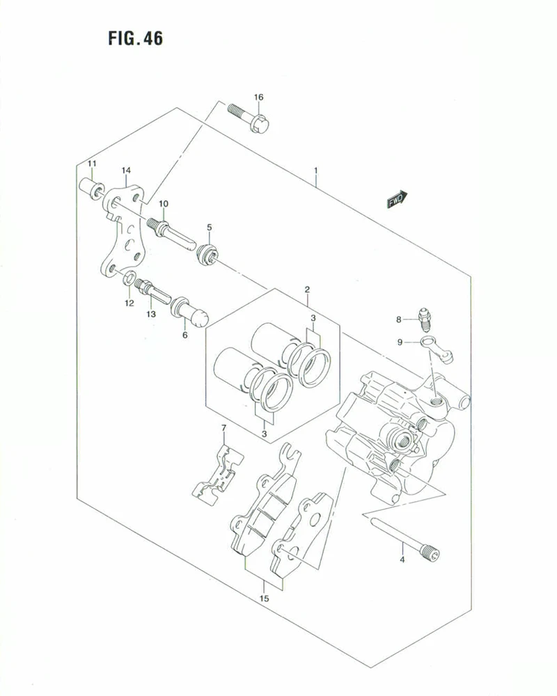 FIG. 46 FRONT CALIPER