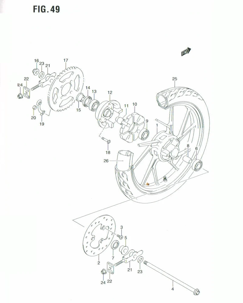 FIG. 49 REAR WHEEL