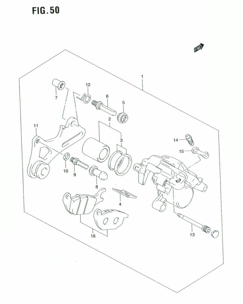FIG. 50 REAR CALIPER