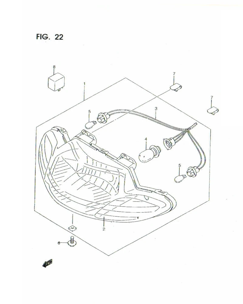 FIG. 22 HEADLAMP / FR TURNSIGNAL LAMP