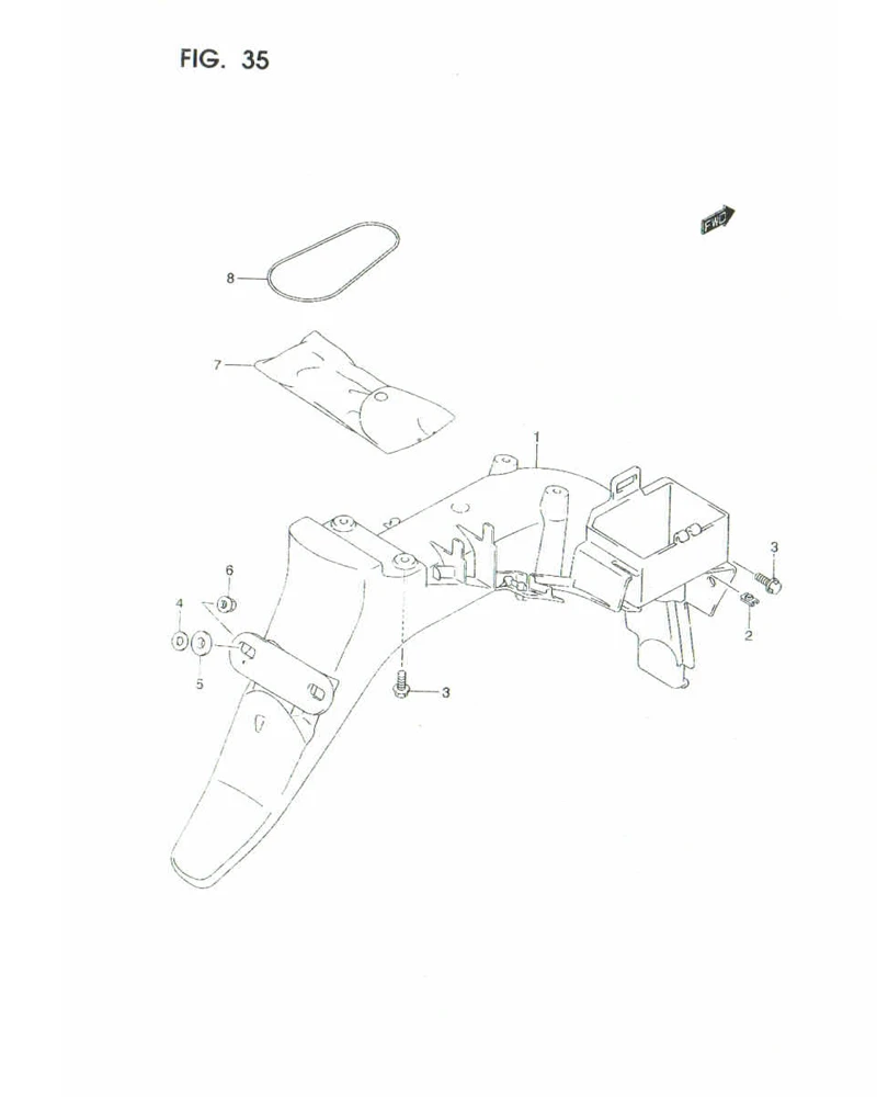 FIG. 35 REAR FENDER