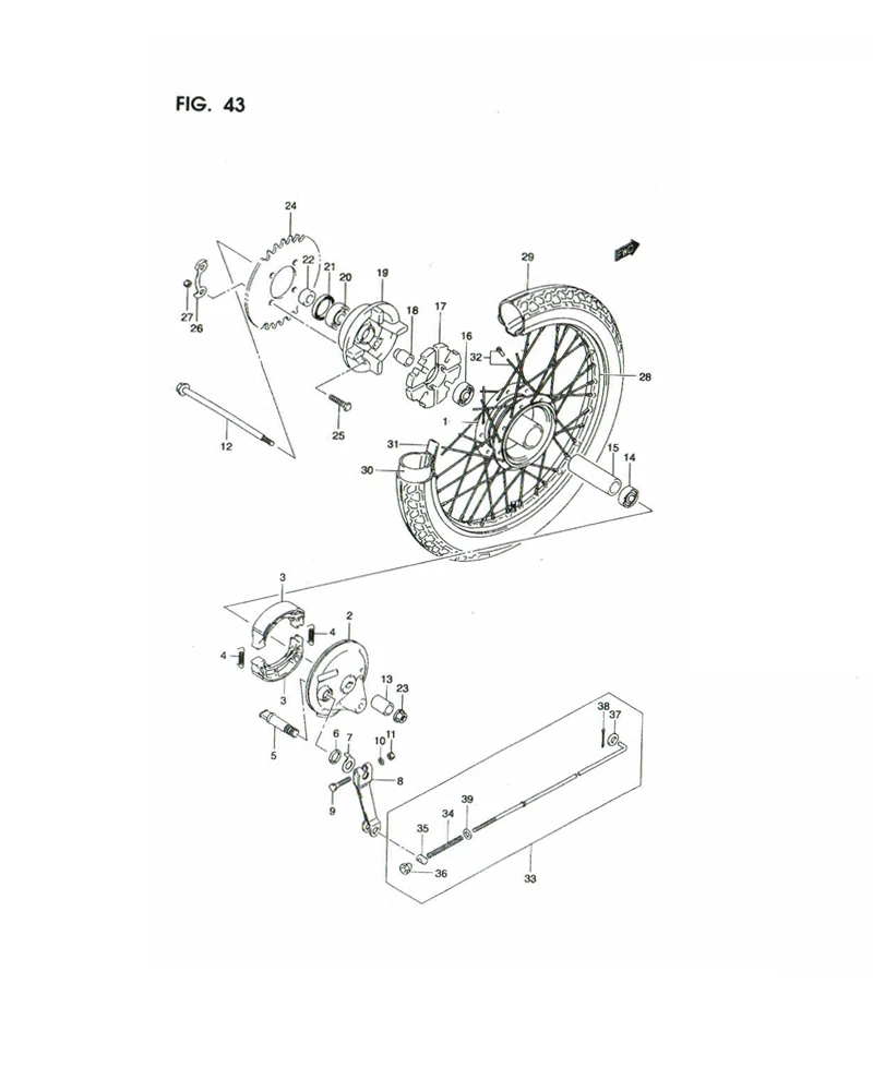 FIG. 43 REAR WHEEL