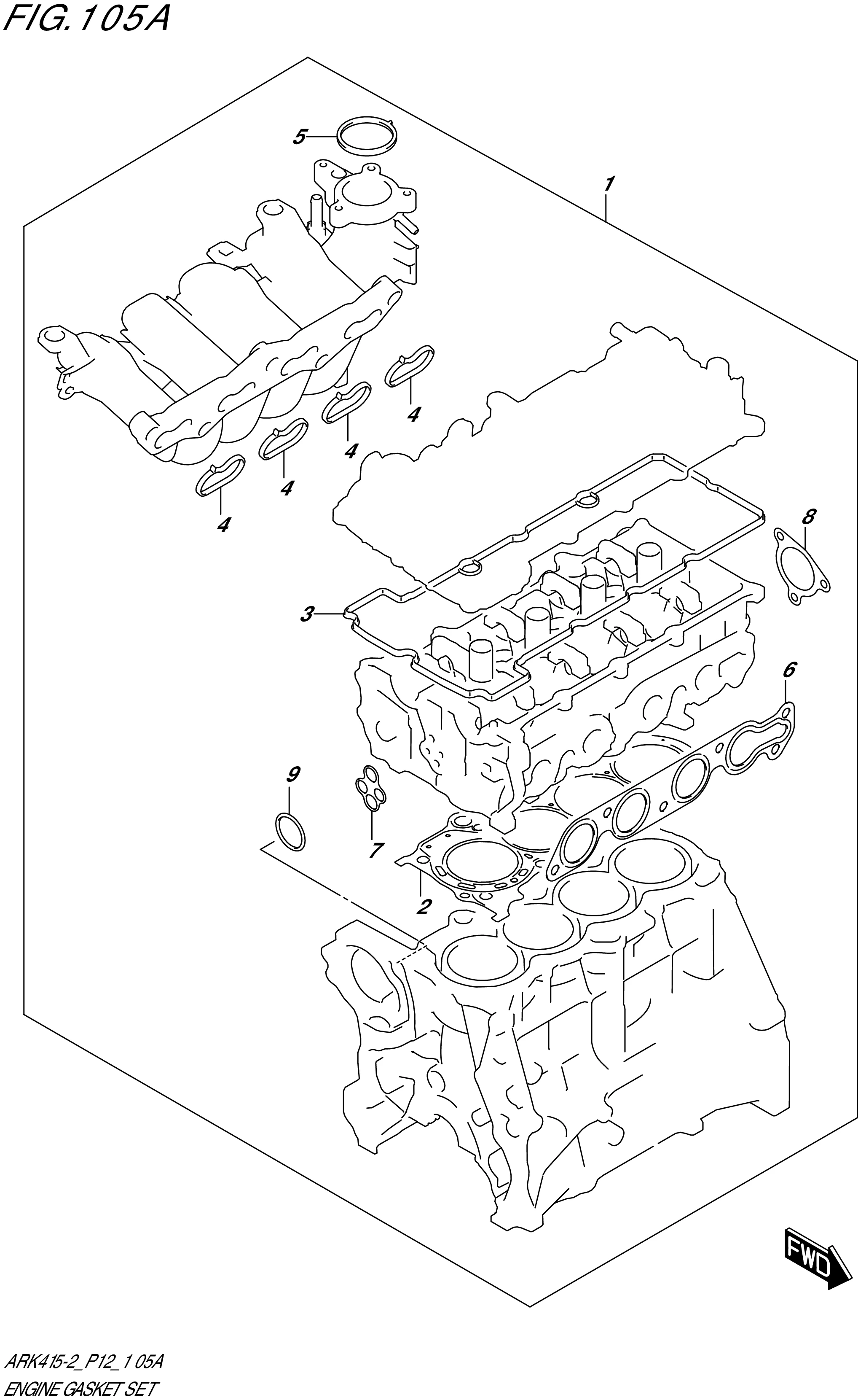 FIG. 105A- ENGINE GASKET SET